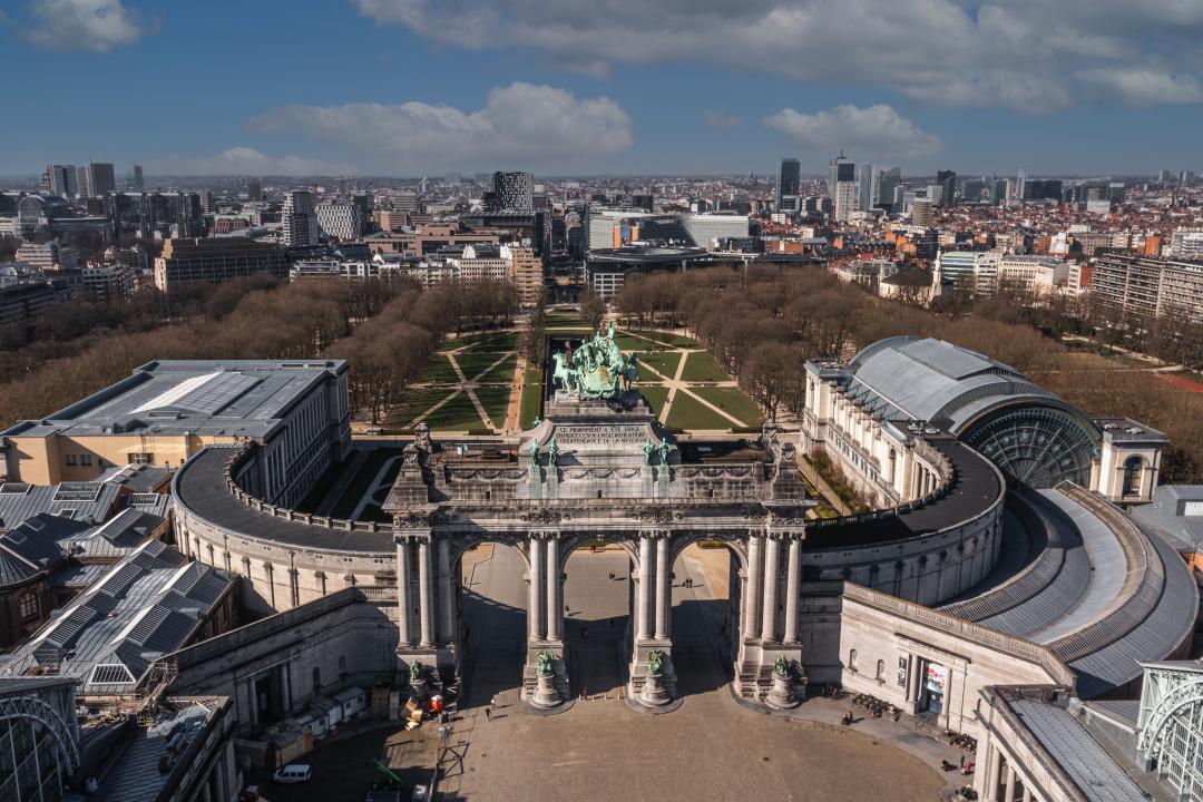 Panoramisch zicht Brussel Triomfboog